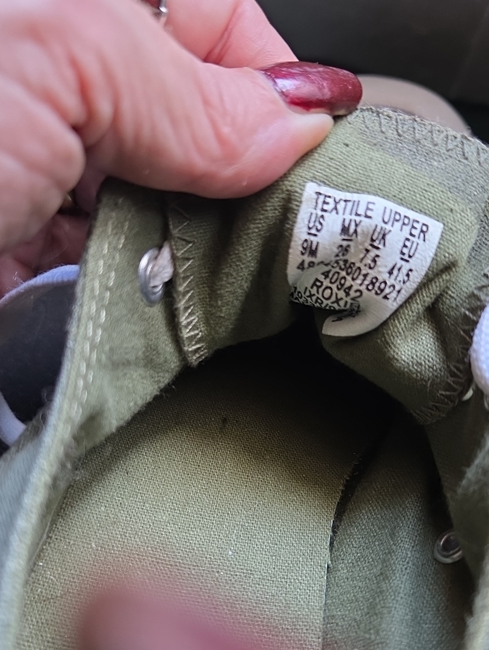 Joe Boxer Casual Canvas Sneakers in Olive Green Size 9 Y2k